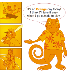 Chameleon orange cartoon