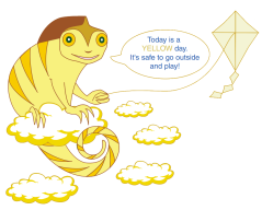 Chameleon yellow cartoon